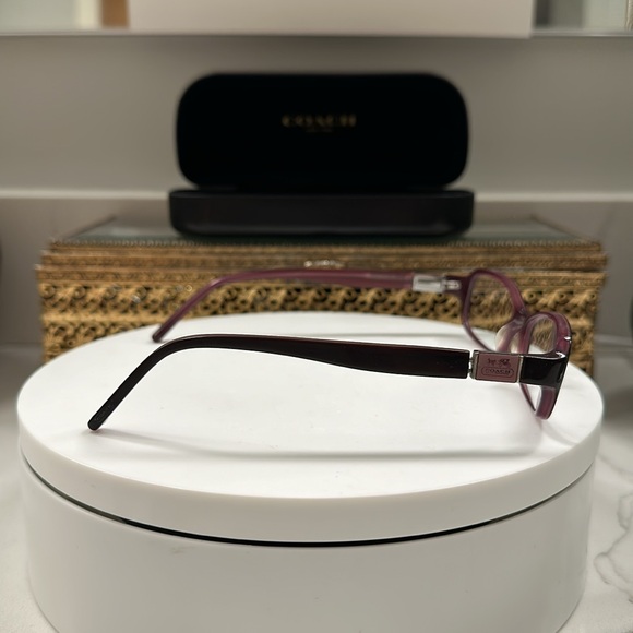 Coach - Rx - Pinkish-Purple Eyeglass Frames EUC, w Coach Black Leather Hard-Case - Picture 4 of 17